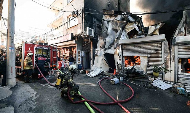 Buca'da iş yerinde yangın
