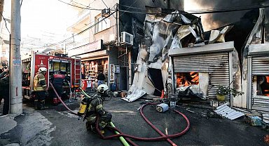 Buca'da iş yerinde yangın
