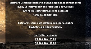 Bursa Valiliği'nden Marmara için fırtına uyarısı