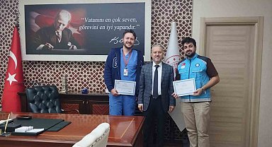 Çocuk acil doktorlarına teşekkür belgesi