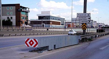 D-100'deki riskli kavşaklara "çarpışma yastığı" önlemi