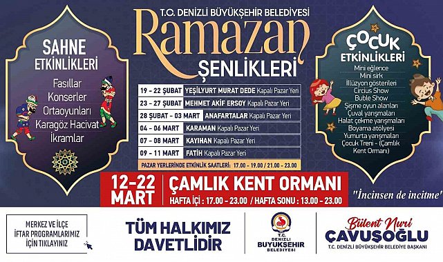 Denizli Büyükşehir 57 ayrı noktada iftar sofrası kuracak