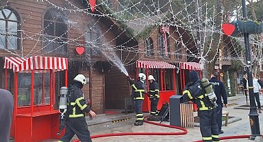 Depo olarak kullanılan kulübede yangın