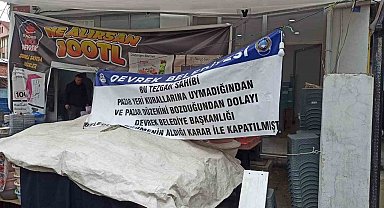 Devrek'te kurallara uymayan pazarcı esnafının tezgahı kapatıldı