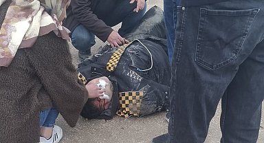 Devrilen motosikletin sürücüsü yaralandı