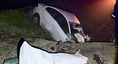 Edirne'de şarampole devrilen otomobildeki 2 kişi hayatını kaybetti