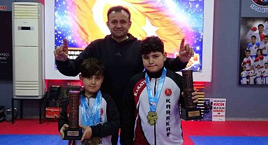 Eski boksör babanın minik sporcu çocukları karatede Türkiye zirvesine çıktı