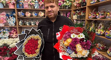 Gaziantep'teki çiçekçilerde 14 Şubat yoğunluğu