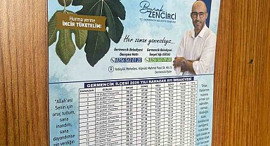 Germencik Belediyesi'nin imsakiyelerinde incir vurgusu