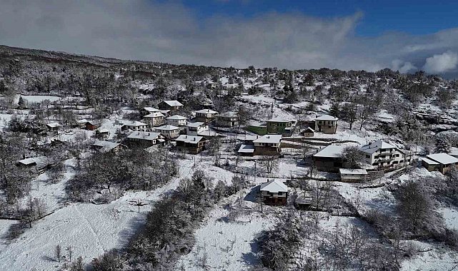 Güneşin açmasıyla oluşan eşsiz kar manzaraları dronla görüntülendi