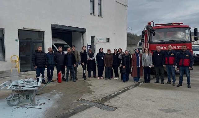 Hastane personeline yangına müdahale eğitimi