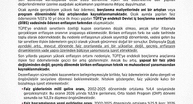 Hazine ve Maliye Bakanlığı: "Enflasyonun yüksek seyrettiği dönemlerde ödemelerin geçici olarak yüksek görünmesi doğal bir sonuçtur"