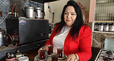 İlçe terminalinin tek kadın çaycısı