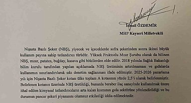 İsmail Özdemir'den şeker fabrikalarının sorunları hakkında soru önergesi