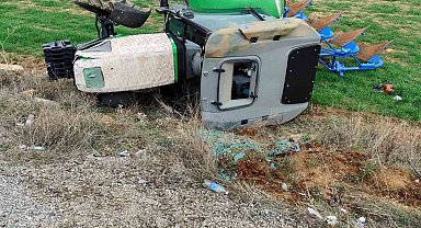 Isparta'da şarampole yuvarlanan traktörün sürücüsü yaralandı