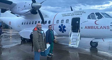 Kalp grefti askeri ambulans uçakla Ankara'ya ulaştırıldı