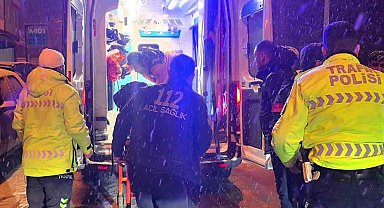 Kar yağışı kazayı beraberinde getirdi: Motokurye yaralandı