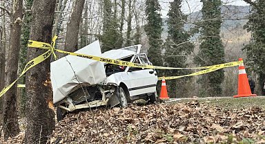 Karabük'te otomobil ağaca çarptı: 1 ölü, 2 yaralı
