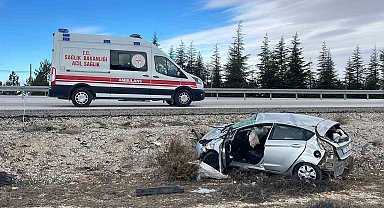 Karaman'da otomobil şarampole takla attı: 1 yaralı