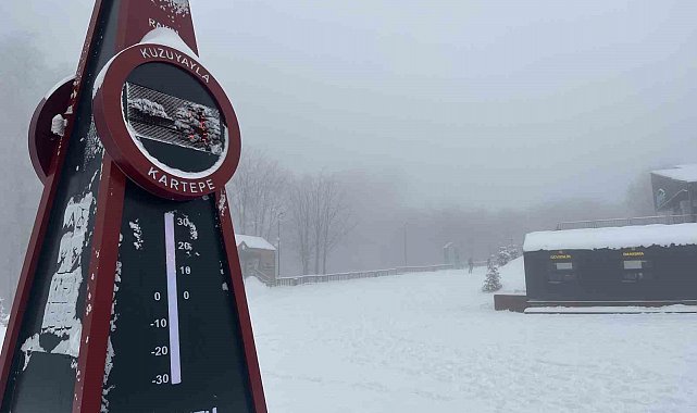 Kartepe'de kar yeniden etkisini gösterdi