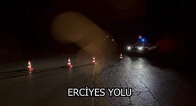 Kayseri-Erciyes yolu kar yağışı nedeniyle trafiğe kapandı