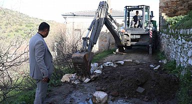 Koçarlı'da yağmur sonrası hasar tespiti için ekipler sahaya indi