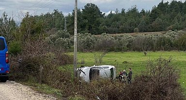 Kontrolden çıkan araç şarampole uçtu; 1 yaralı