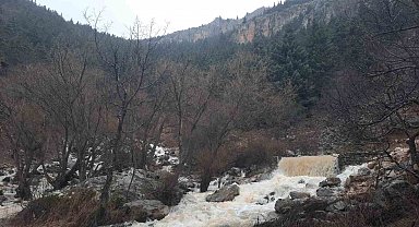 Konya'da Aygırdibi kaynağı erken coştu