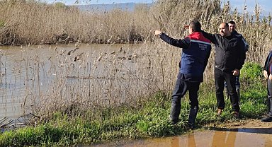Köşk'te su altında kalan ve zarar gören ekili tarım alanları tespit edildi