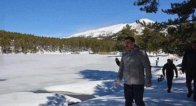 Köyceğiz Gökçeova Göleti dondu