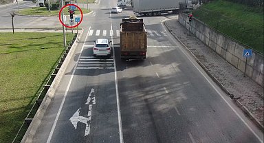 Kurallara uymayan sürücüler dron ile görüntülendi