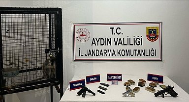 Kuşadası'nda ruhsatsız silah ve maymun ele geçirildi
