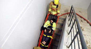 Kütahya OSB İtfaiye Ekibinden gerçeği aratmayan tatbikat