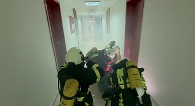 KYK yurtlarında yangın tatbikatı gerçeği aratmadı