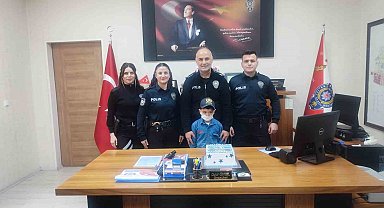 Lösemiyi yenen çocuk bir günlüğüne polis oldu