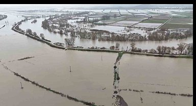 Meriç Nehri taştı, Subaşı'ndaki tarım arazileri sular altında kaldı