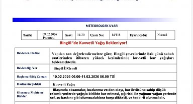 Meteorolojiden Bingöl için kuvvetli yağış uyarısı