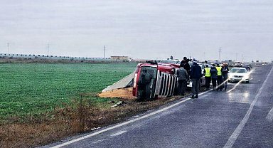 Muratlı'da kamyon devrildi