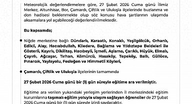 Niğde'de bazı okullarda eğitime ara verildi