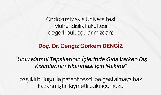 OMÜ'den iki yeni patent: Tepsilerde hijyen ve elektrokromik ölçümde yenilik