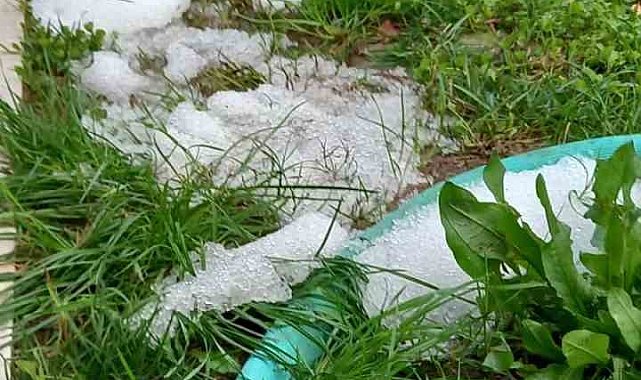 Ortaca'da kuvvetli yağışın ardından dolu etkili oldu
