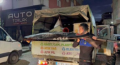 Rize'de kaldırım işgallerine yönelik reklam operasyonu