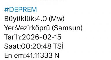 Samsun Vezirköprü'de gece yarısı korkutan deprem