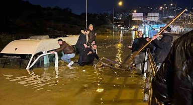 Sele kapılan minibüste can pazarı