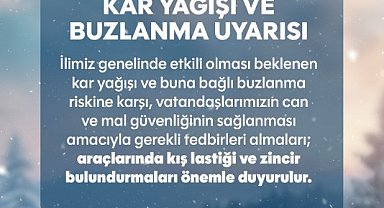 Tekirdağ'da kar ve buzlanma uyarısı