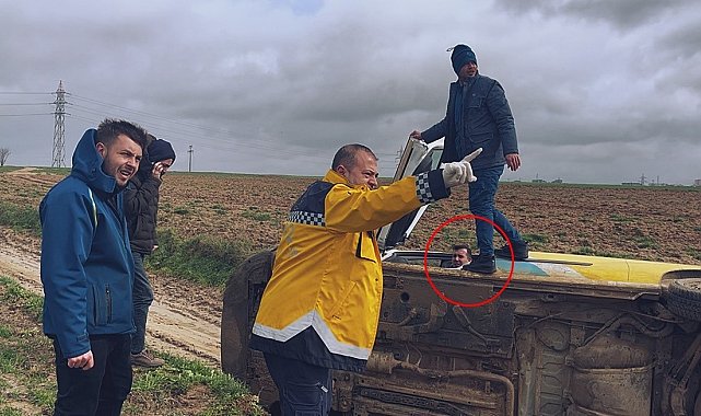 Tekirdağ'da PTT kargo aracı devrildi: 1 yaralı