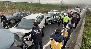 Tekirdağ'da zincirleme kaza: 4 araç birbirine girdi