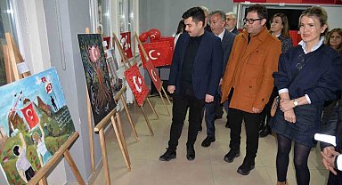 Türkeli'de bayrak sevgisi sanatla buluştu