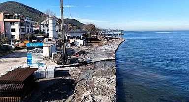 Ulaşlı Sahil şeridi fırtınaya karşı yenileniyor