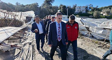 Vali Akbıyık, Seydikemer'de selden etkilenen çiftçilerle bir araya geldi